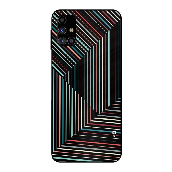 Angulars Stripes Metal Back Case for Galaxy M31s