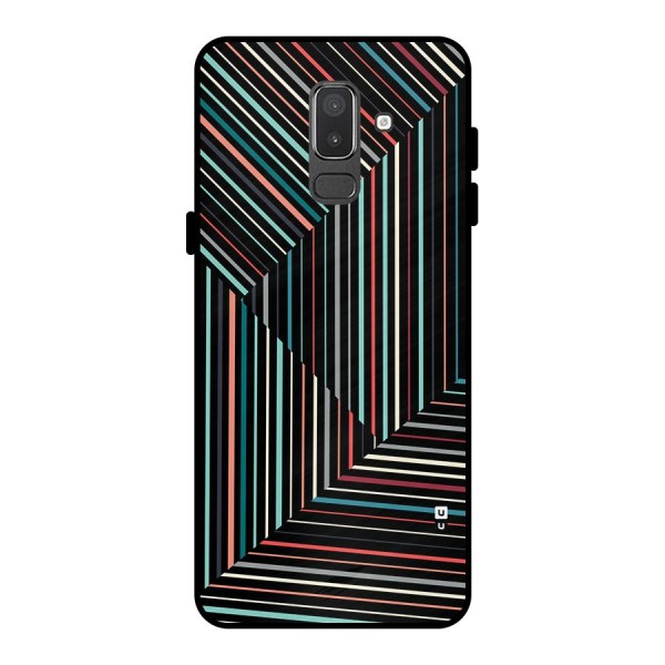 Angulars Stripes Metal Back Case for Galaxy On8 (2018)