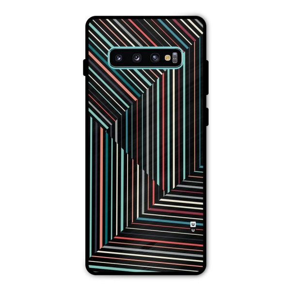 Angulars Stripes Metal Back Case for Galaxy S10 Plus