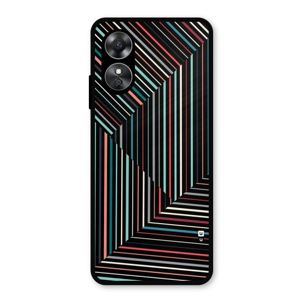 Angulars Stripes Metal Back Case for Oppo A17