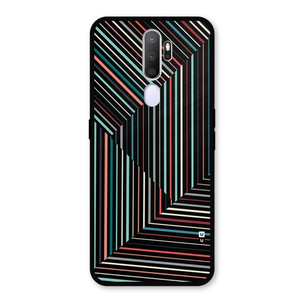 Angulars Stripes Metal Back Case for Oppo A5 (2020)