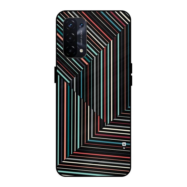 Angulars Stripes Metal Back Case for Oppo A74 5G