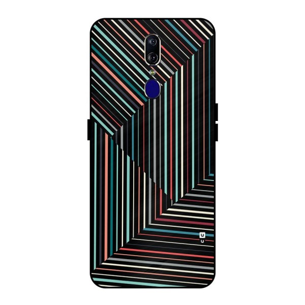 Angulars Stripes Metal Back Case for Oppo F11