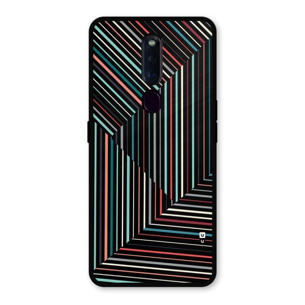 Angulars Stripes Metal Back Case for Oppo F11 Pro