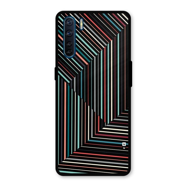 Angulars Stripes Metal Back Case for Oppo F15