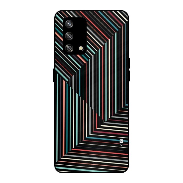 Angulars Stripes Metal Back Case for Oppo F19