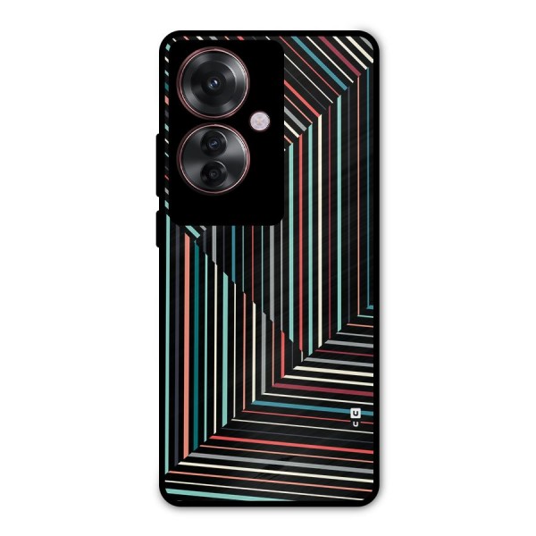 Angulars Stripes Metal Back Case for Oppo F25 Pro