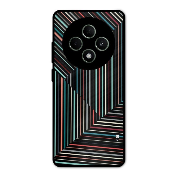 Angulars Stripes Metal Back Case for Oppo F27