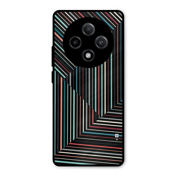 Angulars Stripes Metal Back Case for Oppo F27 Pro Plus