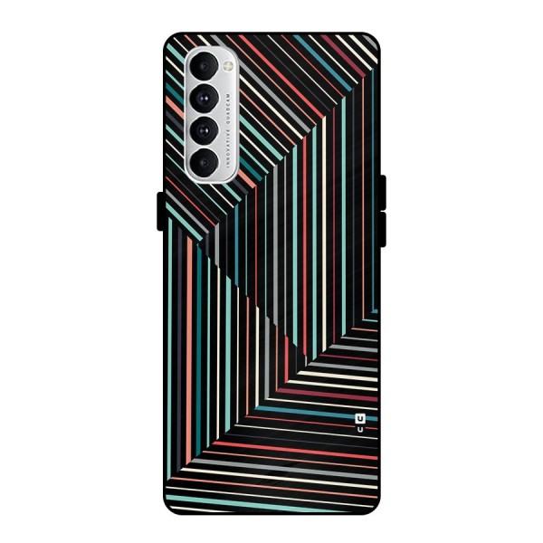 Angulars Stripes Metal Back Case for Oppo Reno4 Pro