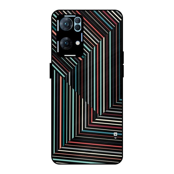 Angulars Stripes Metal Back Case for Oppo Reno7 Pro 5G