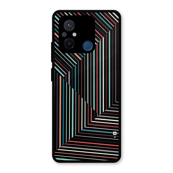 Angulars Stripes Metal Back Case for Poco C55