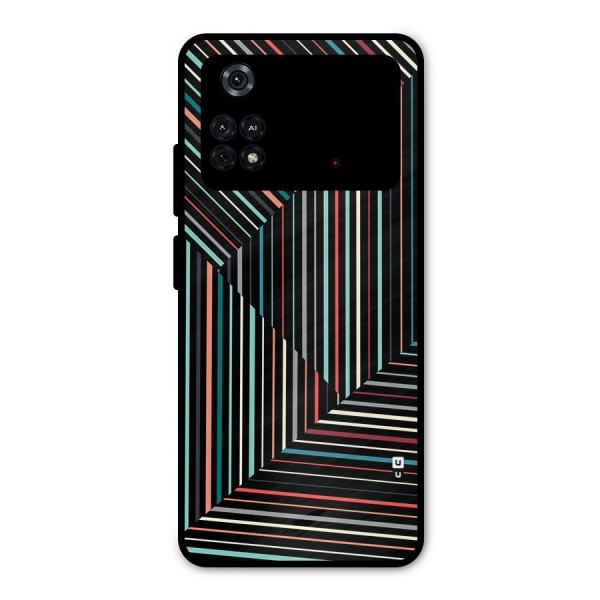 Angulars Stripes Metal Back Case for Poco M4 Pro 4G