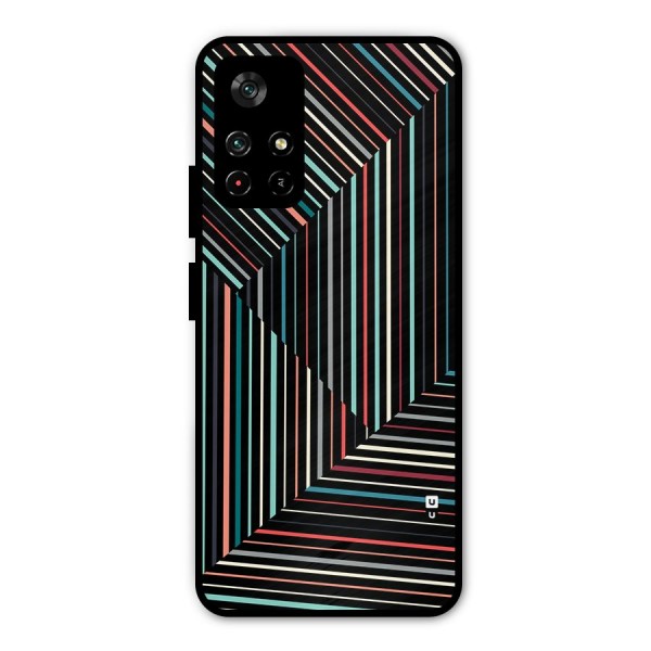 Angulars Stripes Metal Back Case for Poco M4 Pro 5G