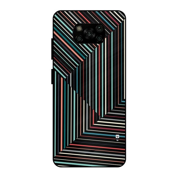 Angulars Stripes Metal Back Case for Poco X3