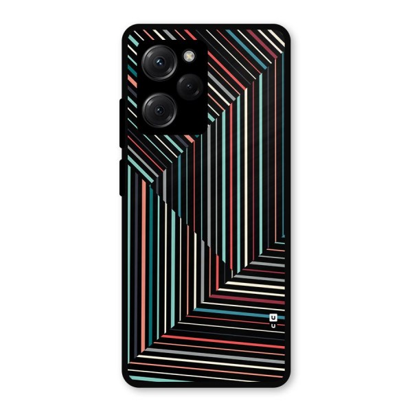 Angulars Stripes Metal Back Case for Poco X5 Pro