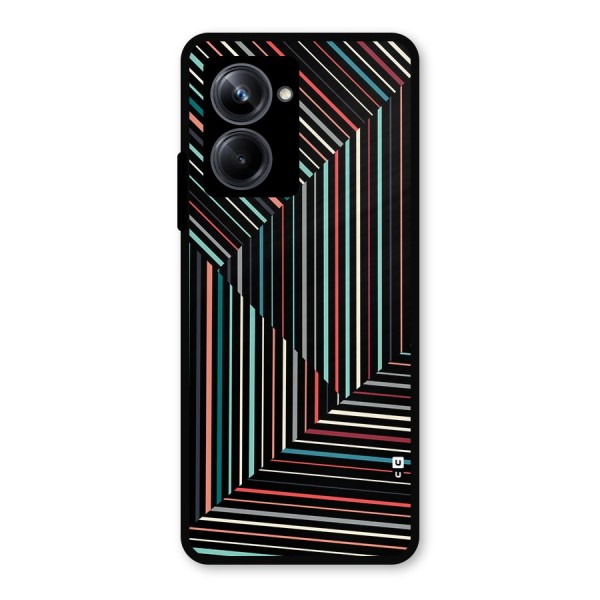 Angulars Stripes Metal Back Case for Realme 10 Pro