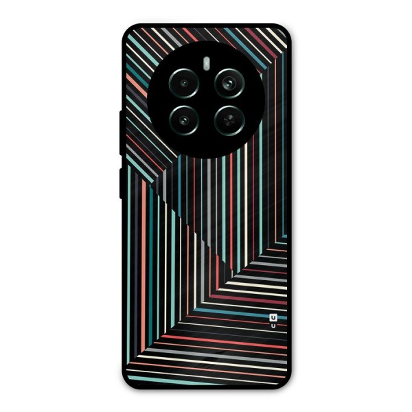 Angulars Stripes Metal Back Case for Realme 12 Plus