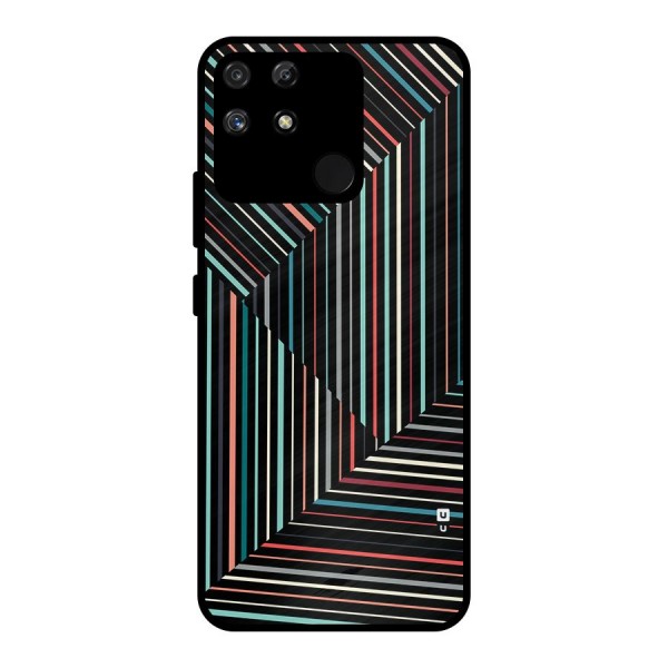 Angulars Stripes Metal Back Case for Realme Narzo 50A