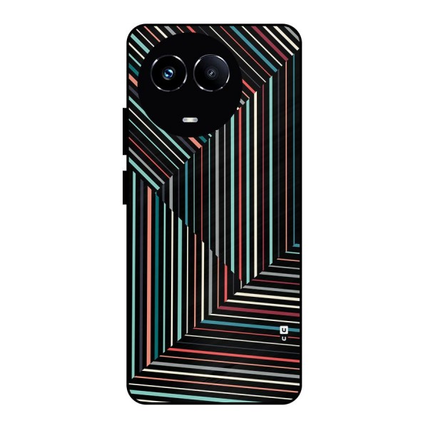 Angulars Stripes Metal Back Case for Realme Narzo 60X