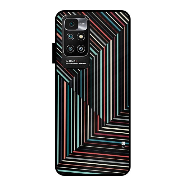 Angulars Stripes Metal Back Case for Redmi 10 Prime