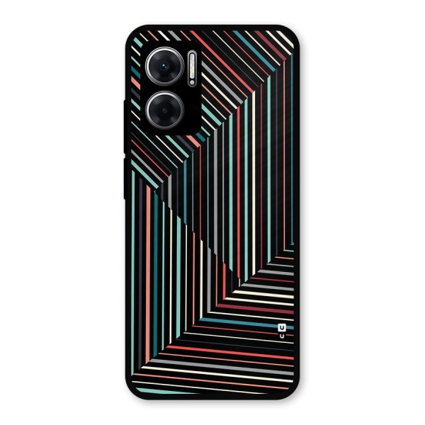 Angulars Stripes Metal Back Case for Redmi 11 Prime 5G