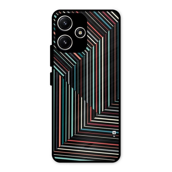 Angulars Stripes Metal Back Case for Redmi 12 5G