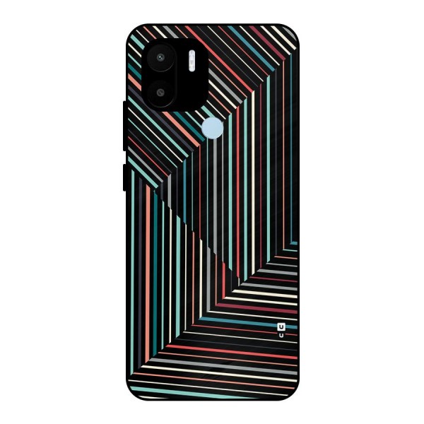 Angulars Stripes Metal Back Case for Redmi A1 Plus