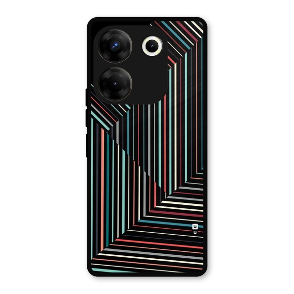 Angulars Stripes Metal Back Case for Tecno Camon 20 Pro