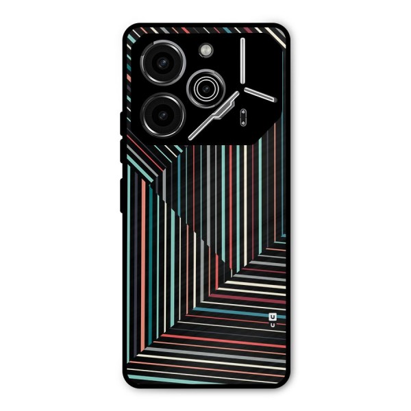 Angulars Stripes Metal Back Case for Tecno Pova 6 Pro