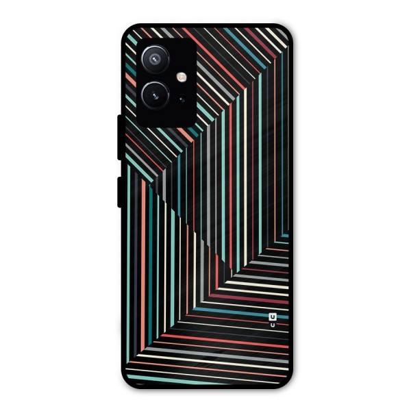 Angulars Stripes Metal Back Case for Vivo T1 5G