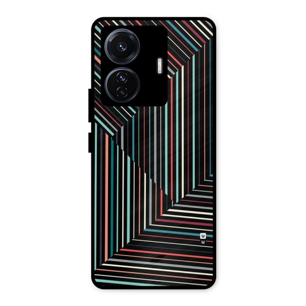 Angulars Stripes Metal Back Case for Vivo T1 Pro