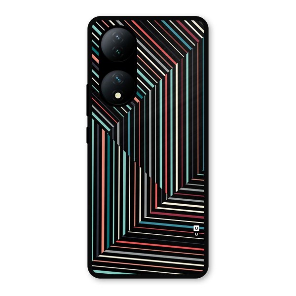 Angulars Stripes Metal Back Case for Vivo T2