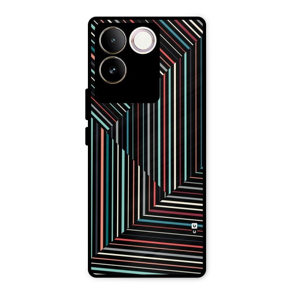 Angulars Stripes Metal Back Case for Vivo T2 Pro