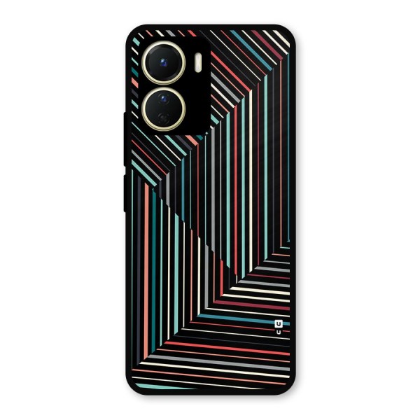 Angulars Stripes Metal Back Case for Vivo T2x