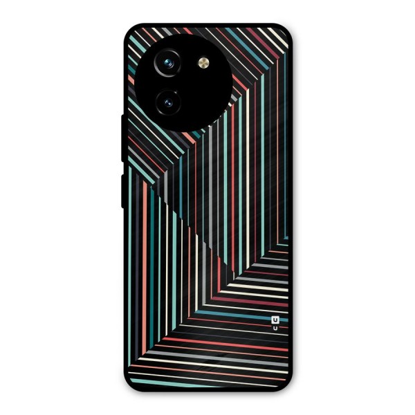 Angulars Stripes Metal Back Case for Vivo T3x