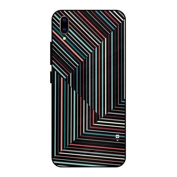 Angulars Stripes Metal Back Case for Vivo V11 Pro