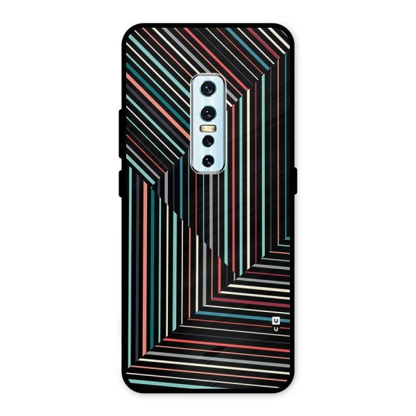 Angulars Stripes Metal Back Case for Vivo V17 Pro