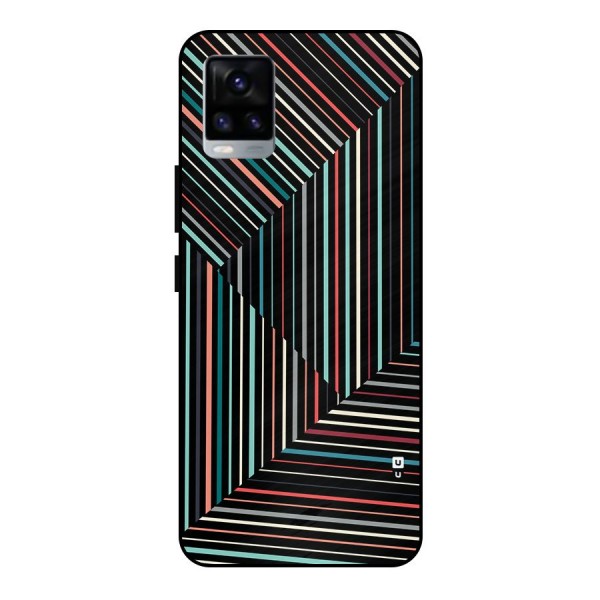 Angulars Stripes Metal Back Case for Vivo V20 2021