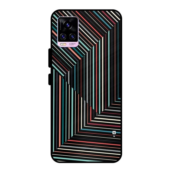 Angulars Stripes Metal Back Case for Vivo V20 Pro