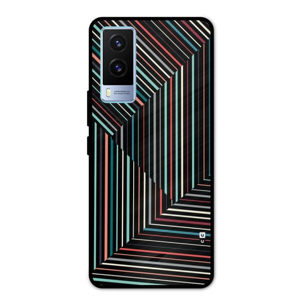 Angulars Stripes Metal Back Case for Vivo V21e 5G