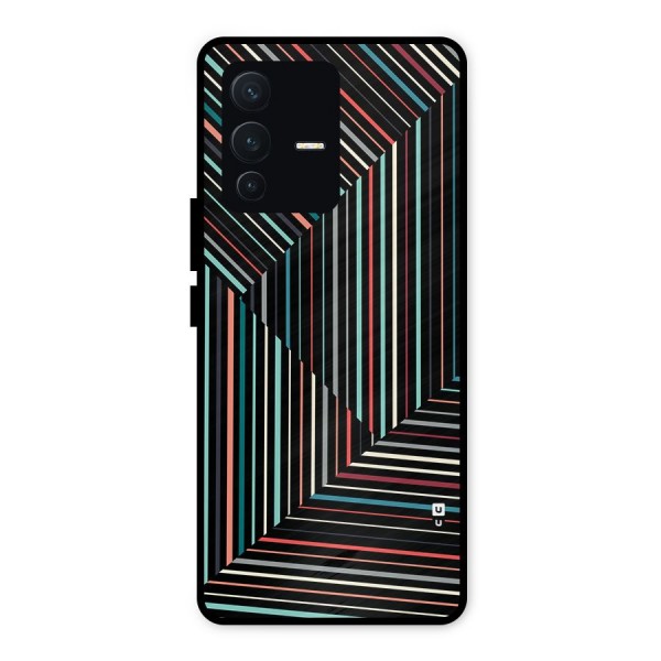 Angulars Stripes Metal Back Case for Vivo V23 5G