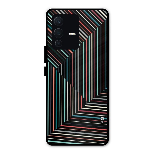 Angulars Stripes Metal Back Case for Vivo V23 Pro