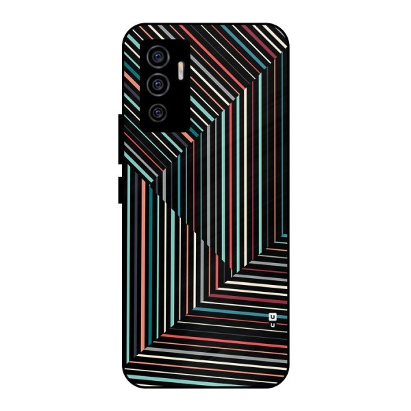 Angulars Stripes Metal Back Case for Vivo V23e