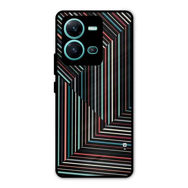 Angulars Stripes Metal Back Case for Vivo V25