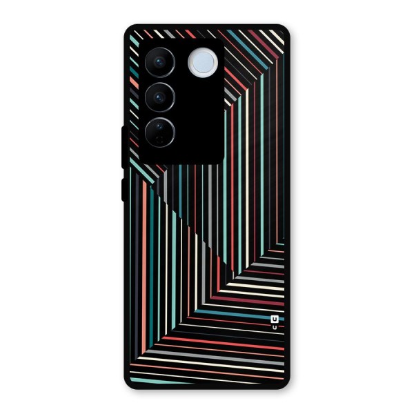 Angulars Stripes Metal Back Case for Vivo V27