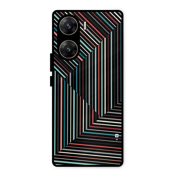 Angulars Stripes Metal Back Case for Vivo V29e