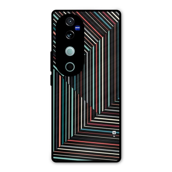 Angulars Stripes Metal Back Case for Vivo V40