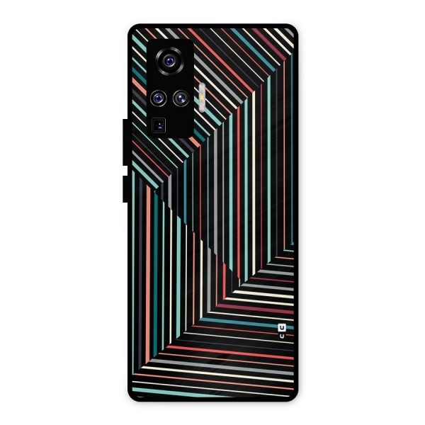 Angulars Stripes Metal Back Case for Vivo X50 Pro