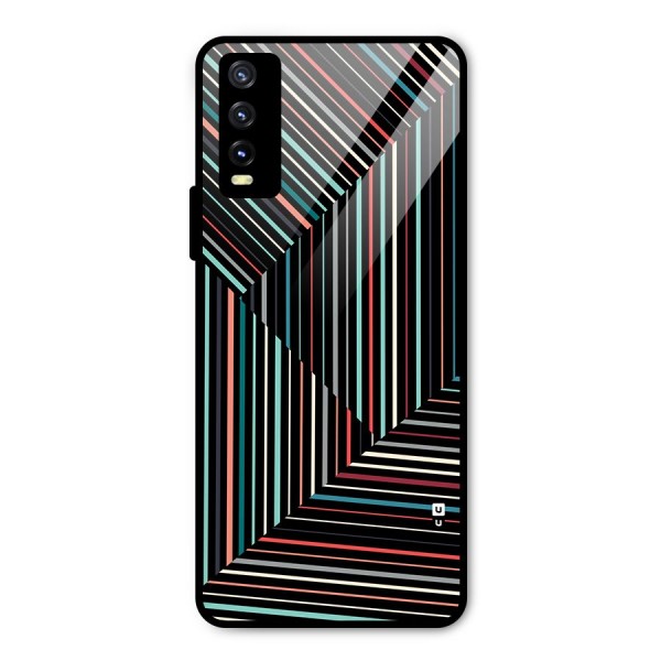 Angulars Stripes Metal Back Case for Vivo Y20 2021